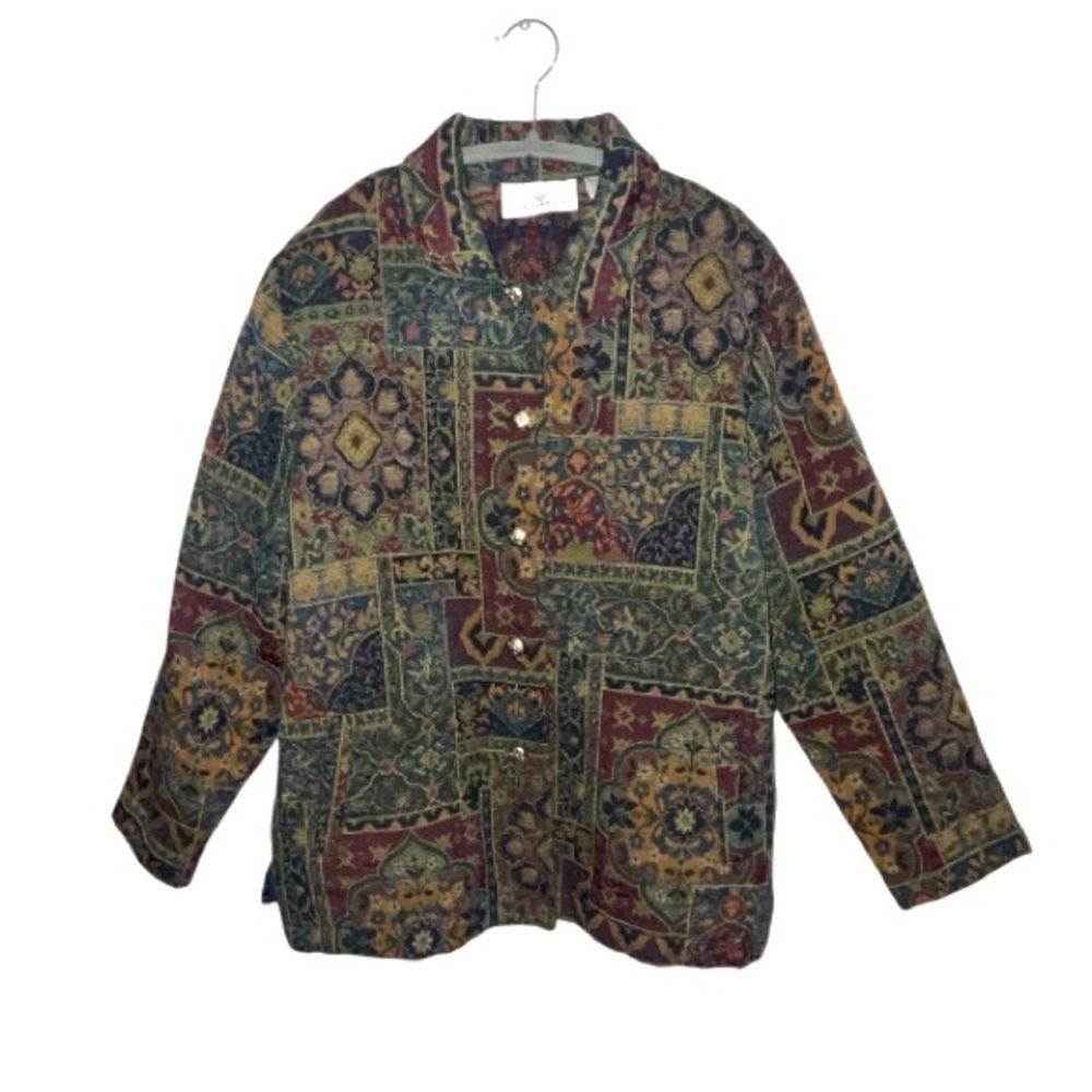 Erin London Tapestry Floral Print Button Down Blazer Jacket
Size Large